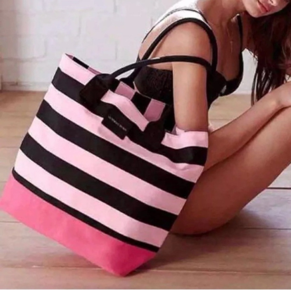 Victorias Secret Striped Tote Bag